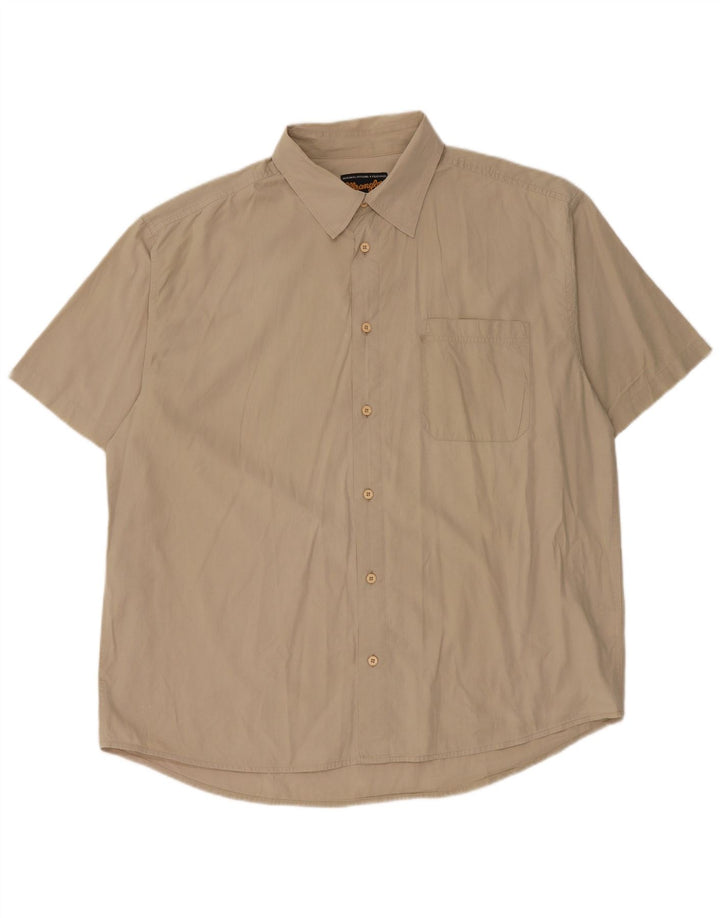 WRANGLER Herren Kurzarmhemd 2XL Beige Baumwolle