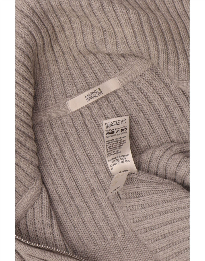 Marks & Spencer Damen-Cardigan-Pullover UK 14 Große graue Baumwolle