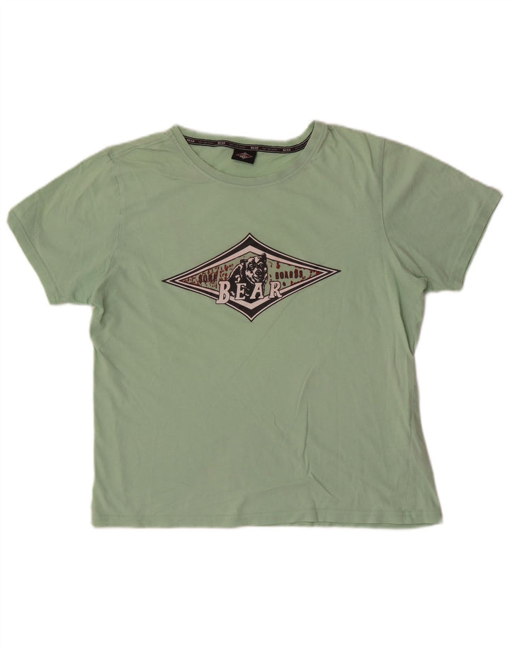 Bear Herren Grafik-T-Shirt-Oberteil Mittelgrün