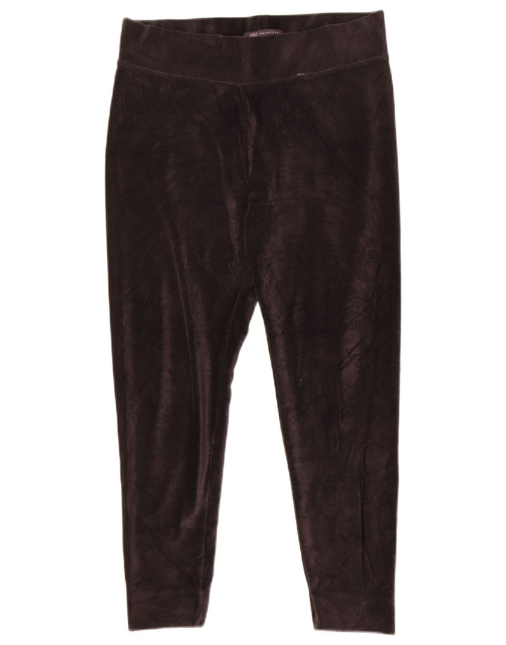 Marks & Spencer Damen Kurze Velours-Leggings UK 12 Medium Schwarz Polyester
