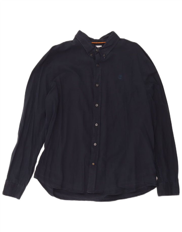 Timberland Herren Slim Fit Hemd XL Marineblau Baumwolle