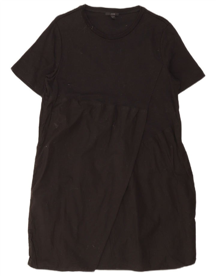 Cos Damen Etuikleid UK 12 Mittelschwarze Baumwolle