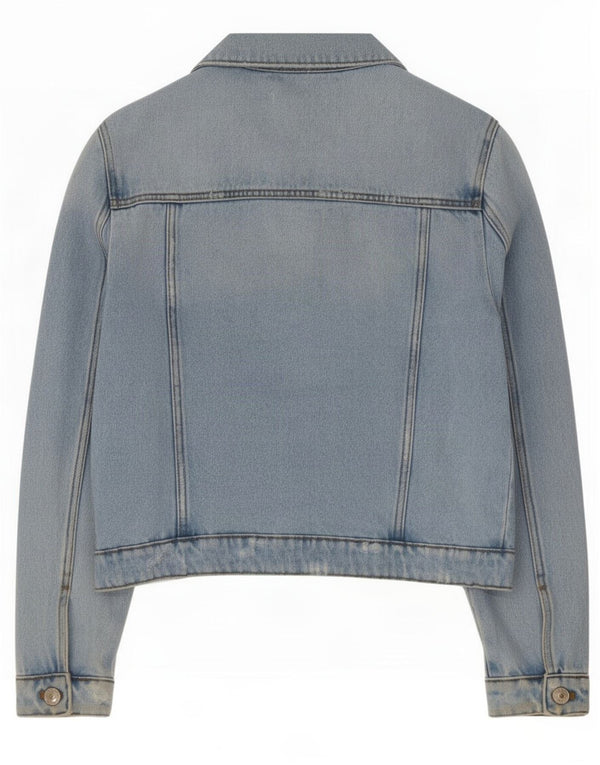 Zara Distressed Jeansjacke für Mädchen, 11–12 Jahre, blaue Baumwolle