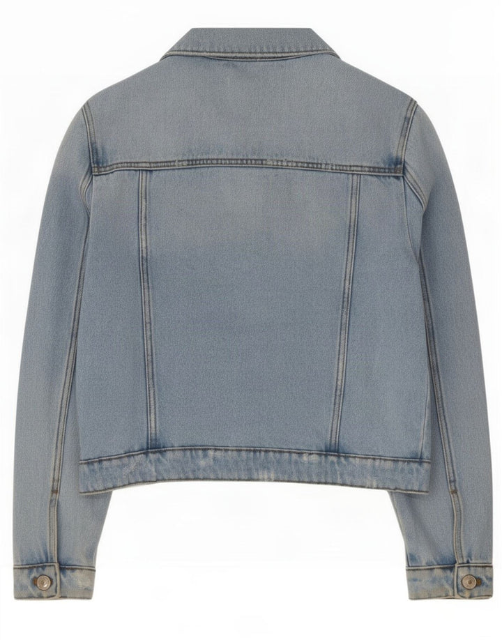 Zara Distressed Jeansjacke für Mädchen, 11–12 Jahre, blaue Baumwolle