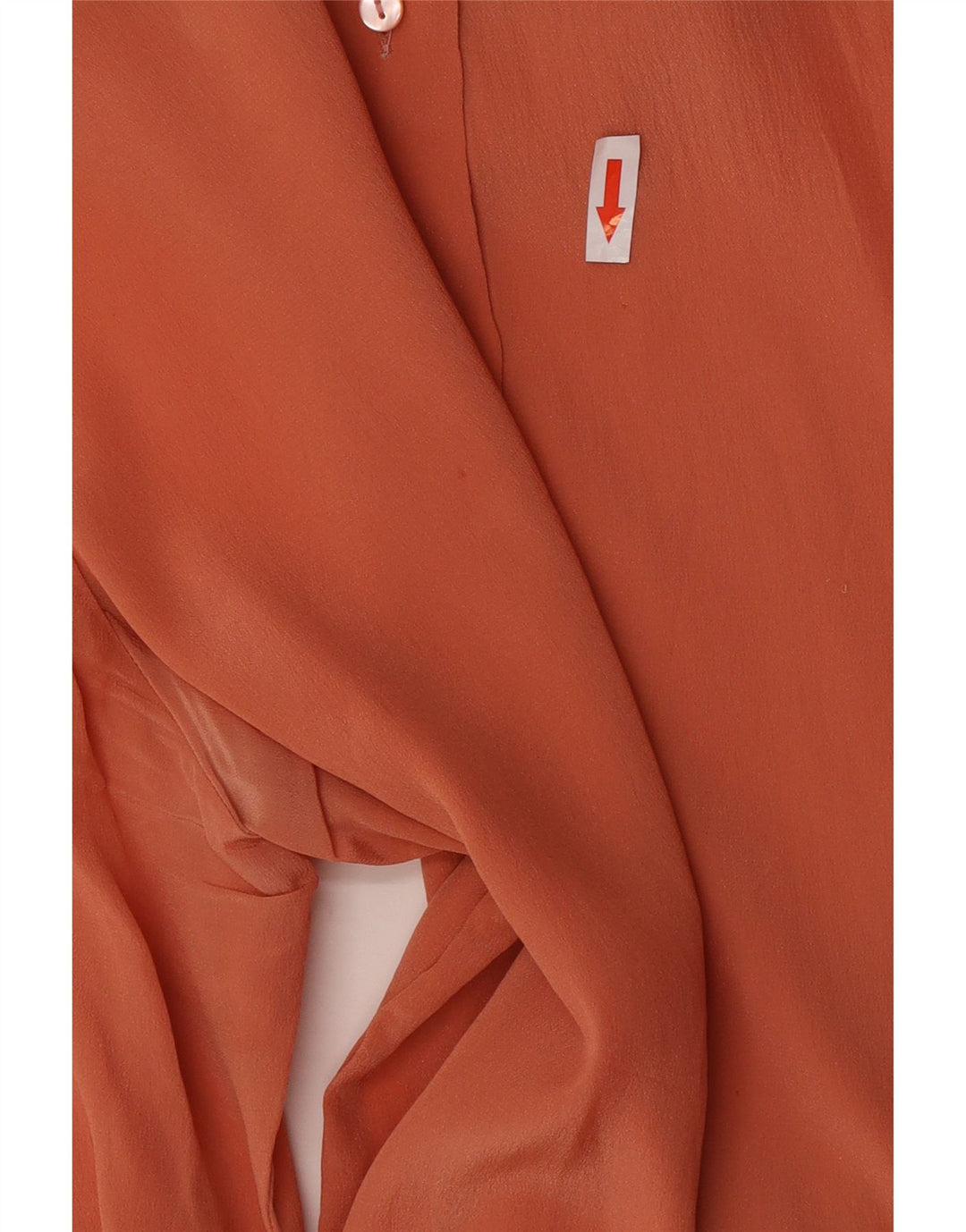 Vintage Damen-Hemdbluse mit Vorderkrawatte IT 44 Mittelorange