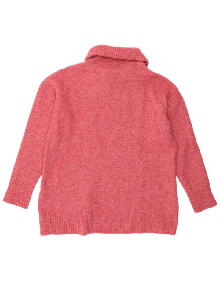 Massimo Dutti Rollkragenpullover für Damen UK 12 Mittelrosa Polyamid