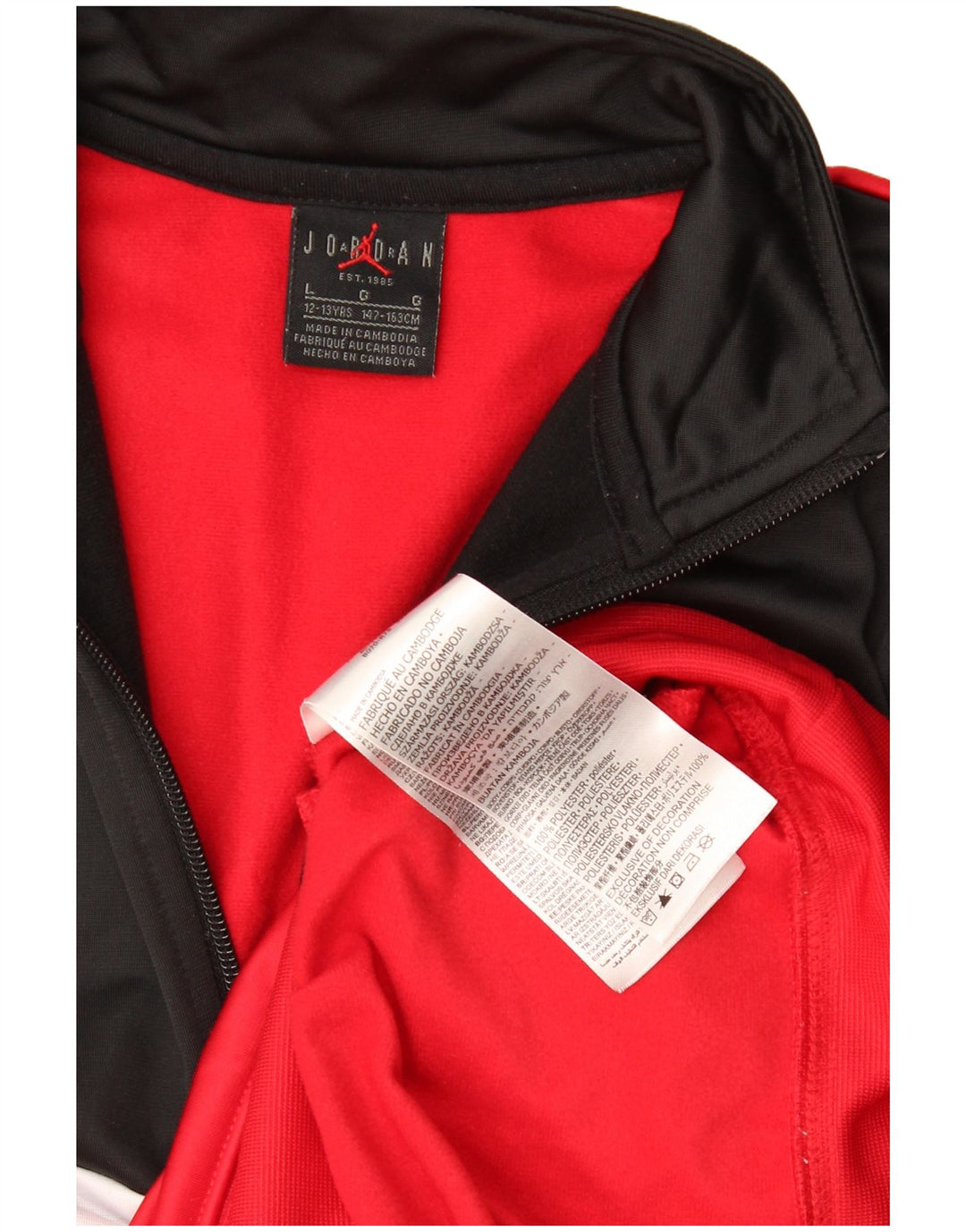 Jordan Jungen-Sweatshirt mit Grafik, 12–13 Jahre, Größe L, Rot, Farbblock