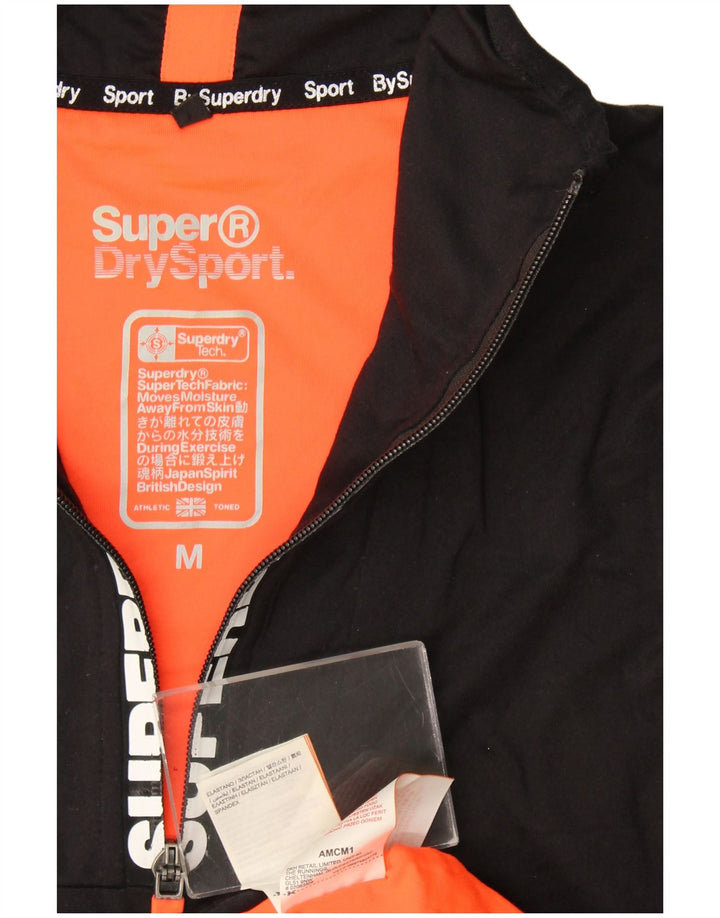 Superdry Herren Pullover-Trainingsoberteil mit grafischem Reißverschluss und Reißverschluss, Mittelschwarz