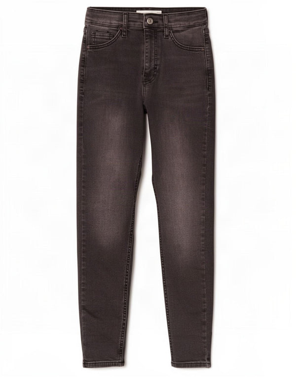 Topshop Damen Jamie Skinny Jeans W24 L25 Graue Baumwolle