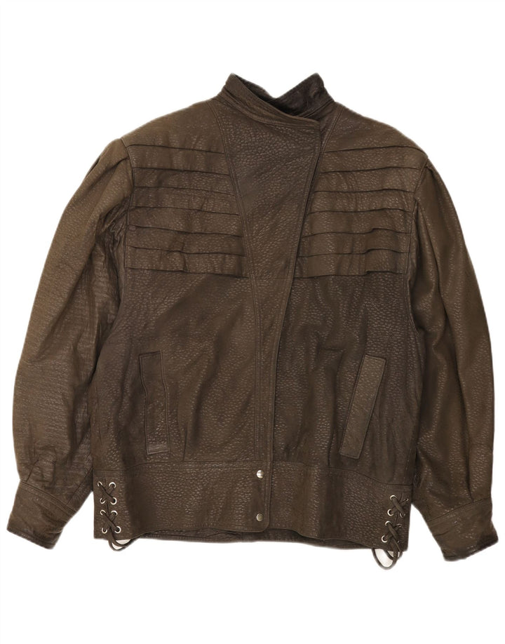 Vintage Damen Lederjacke UK 20 2XL Braunes Leder