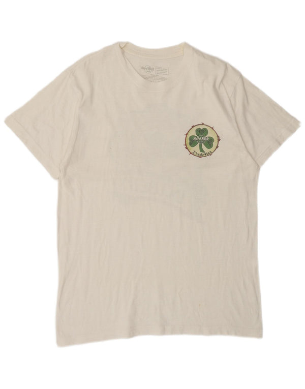 Hard Rock Cafe Herren Dublin Grafik-T-Shirt aus mittelweißer Baumwolle