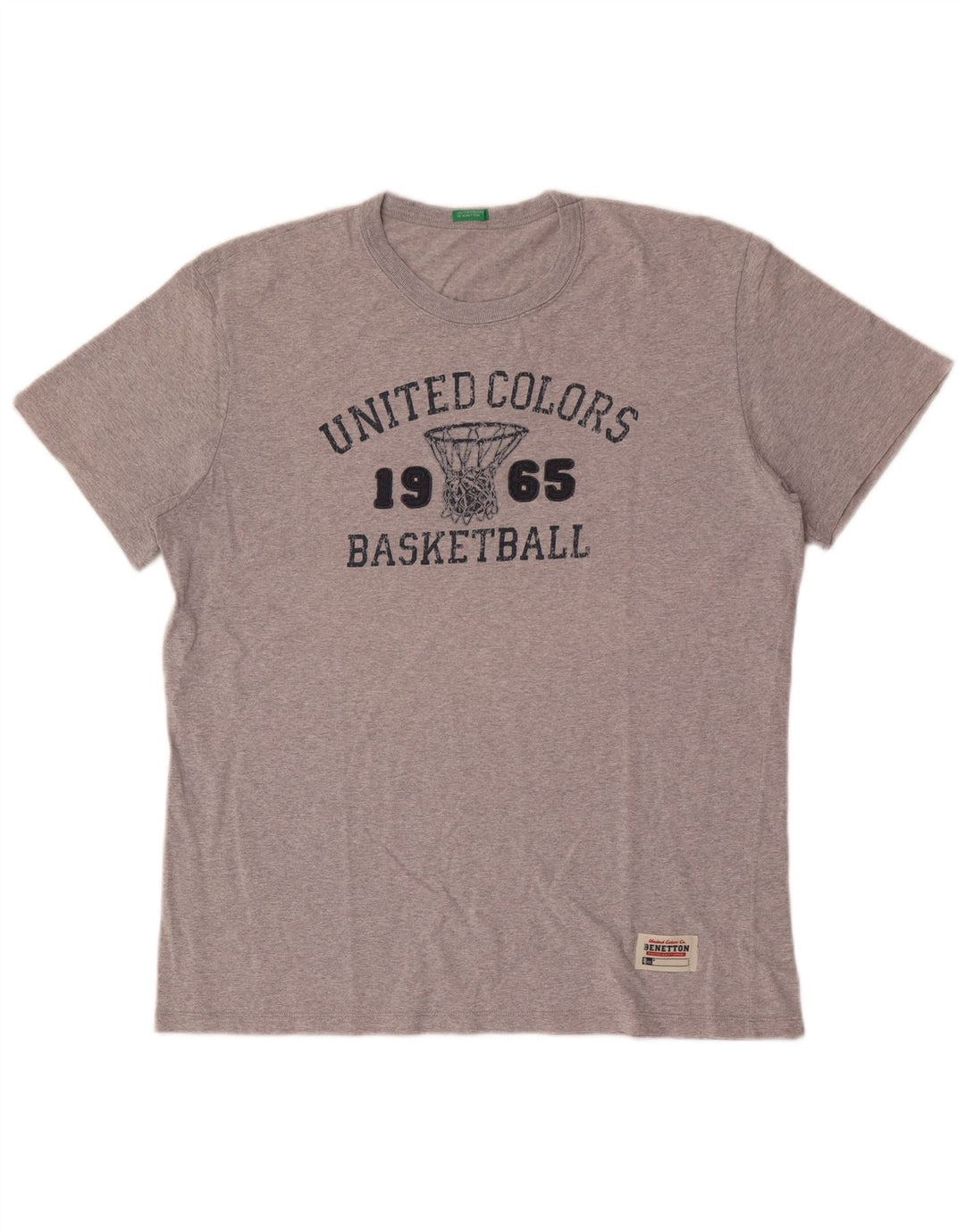 Benetton Herren-T-Shirt mit Grafik, groß, grau meliert