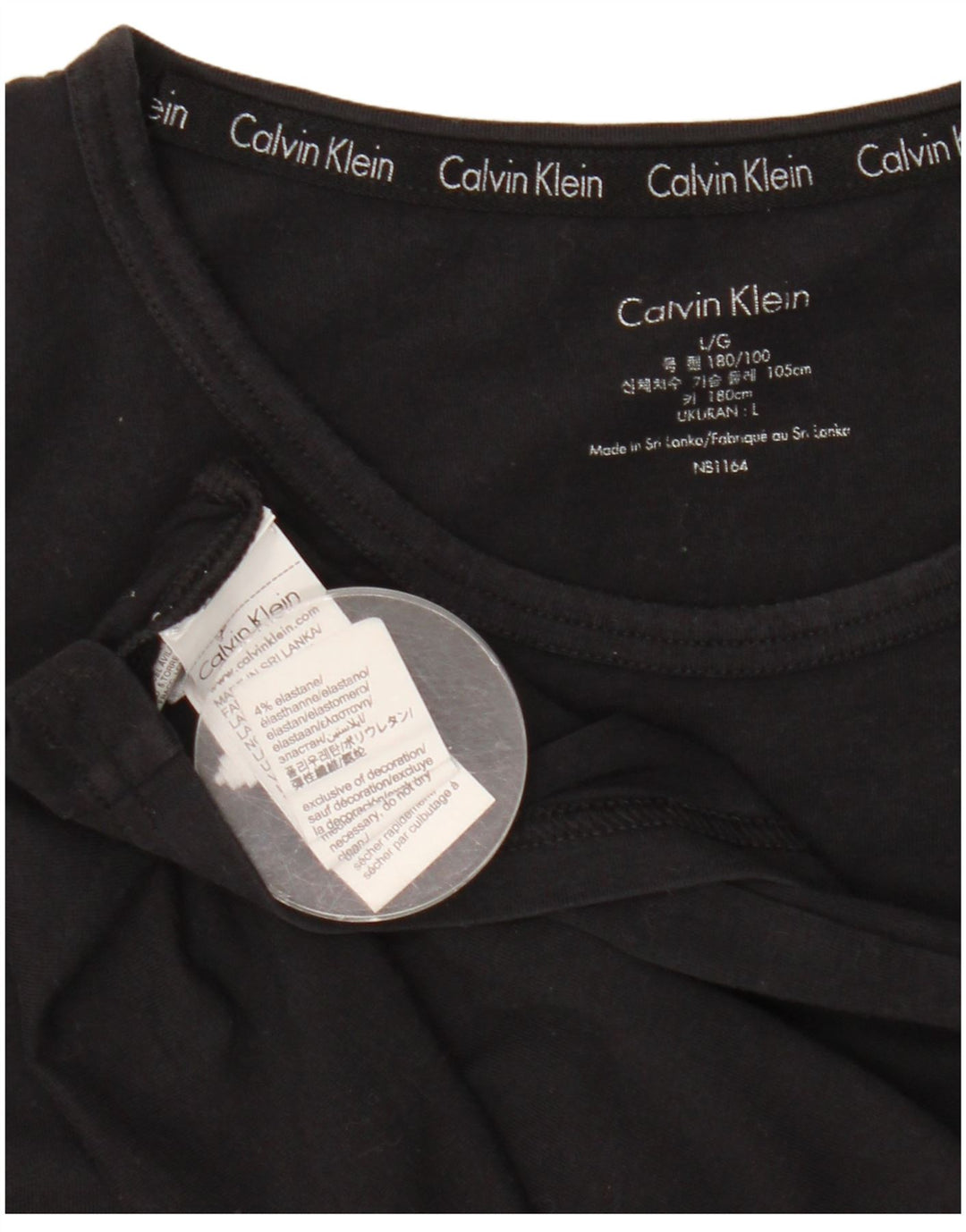 Calvin Klein Herren T-Shirt Top Large Schwarz Baumwolle