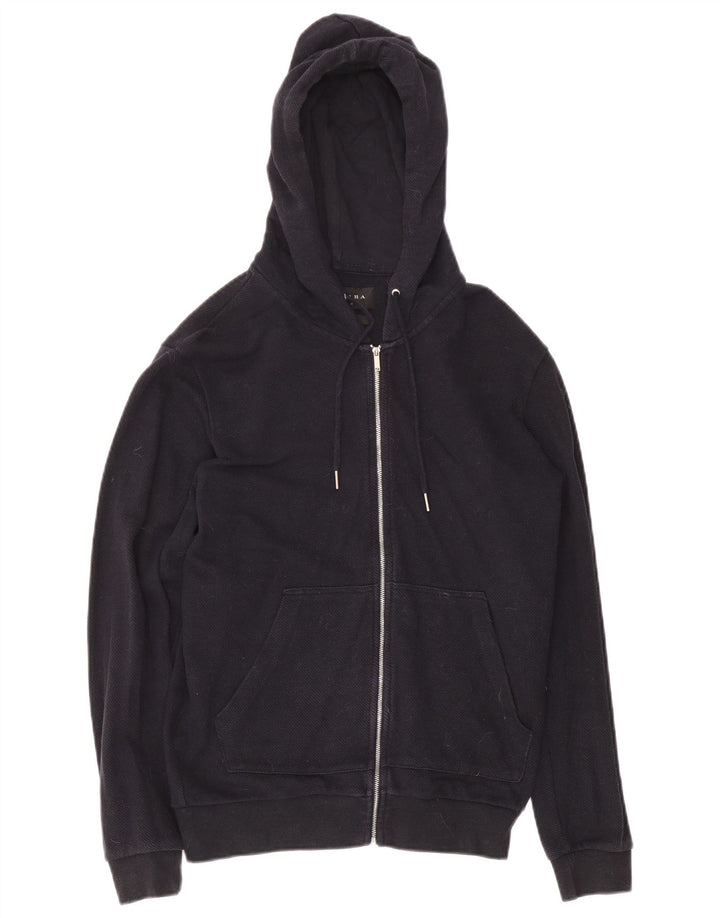 Zara Herren-Kapuzenpullover mit Reißverschluss, Größe S, Marineblau