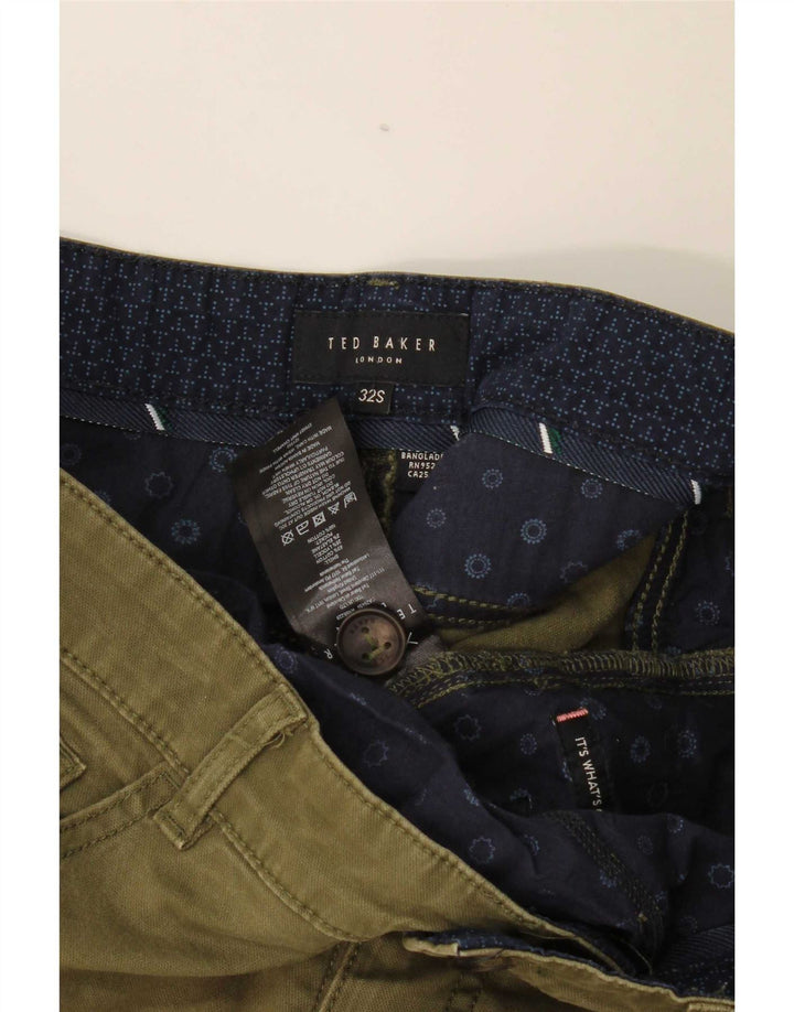 Ted Baker Slim Freizeithose für Herren, W32, L29, Khaki, Baumwolle