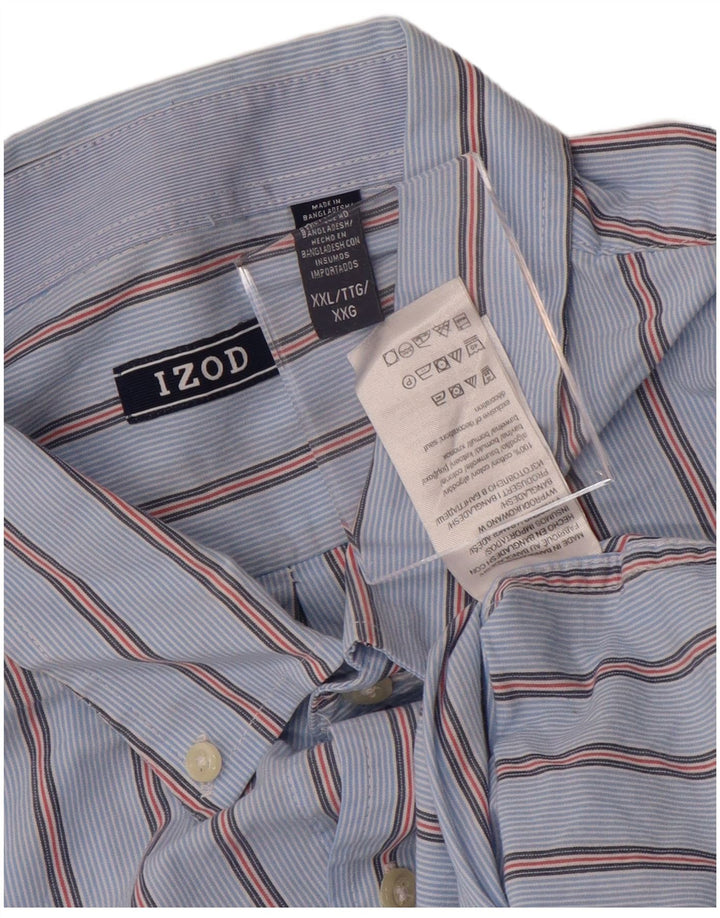 IZOD Herrenhemd 2XL Blaue Nadelstreifen-Baumwolle