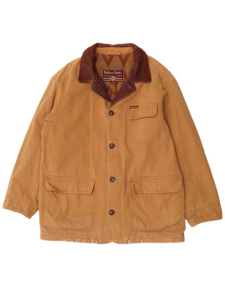 Marlboro Classics Herren-Windbreaker-Jacke, UK 42, XL, braune Baumwolle