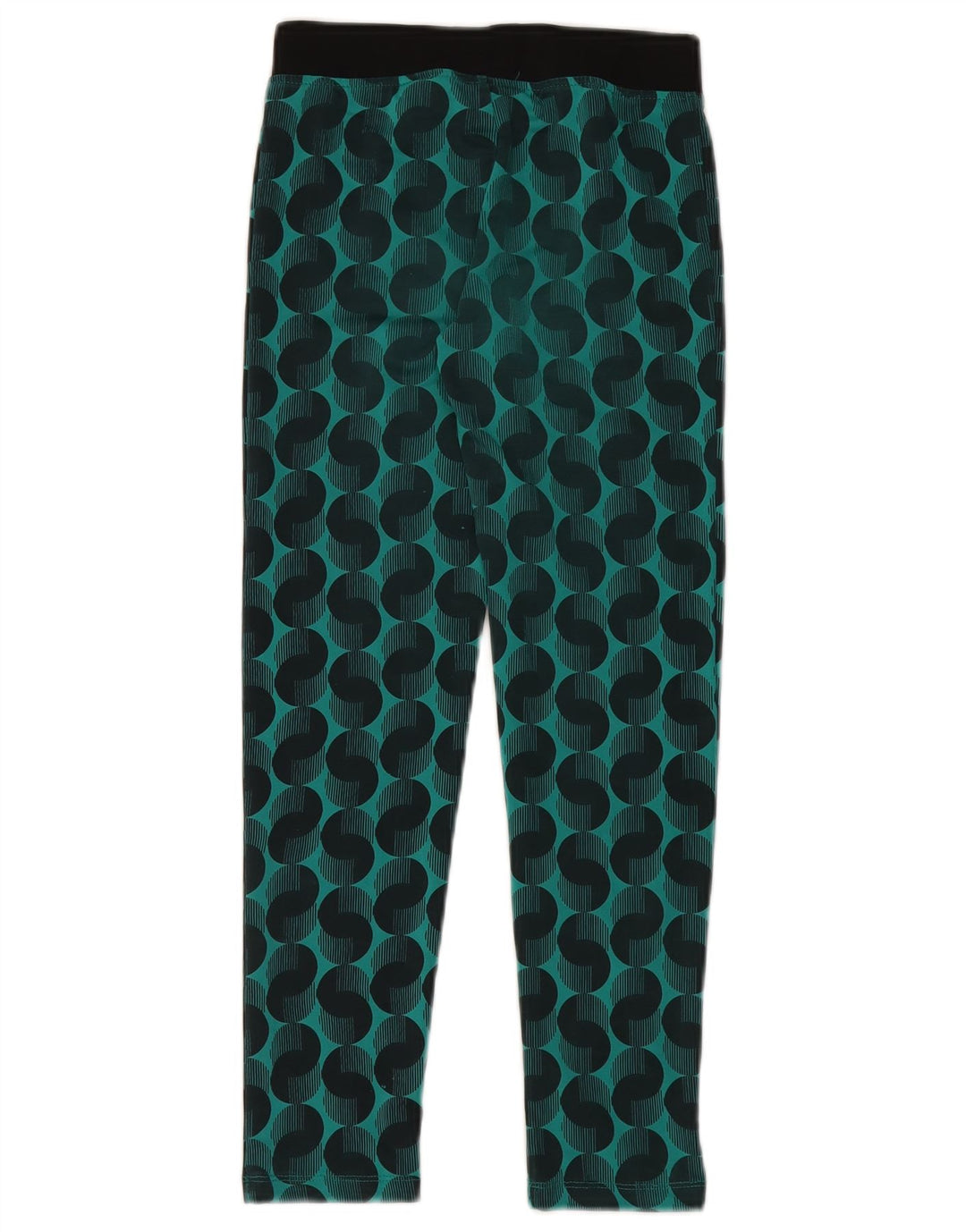 Puma Mädchen-Leggings, 9–10 Jahre, mittelgrünes geometrisches Polyester