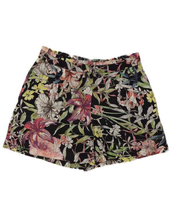 Reiss Damen Chinoshorts UK 10 Small W27 Schwarz geblümtes Polyester