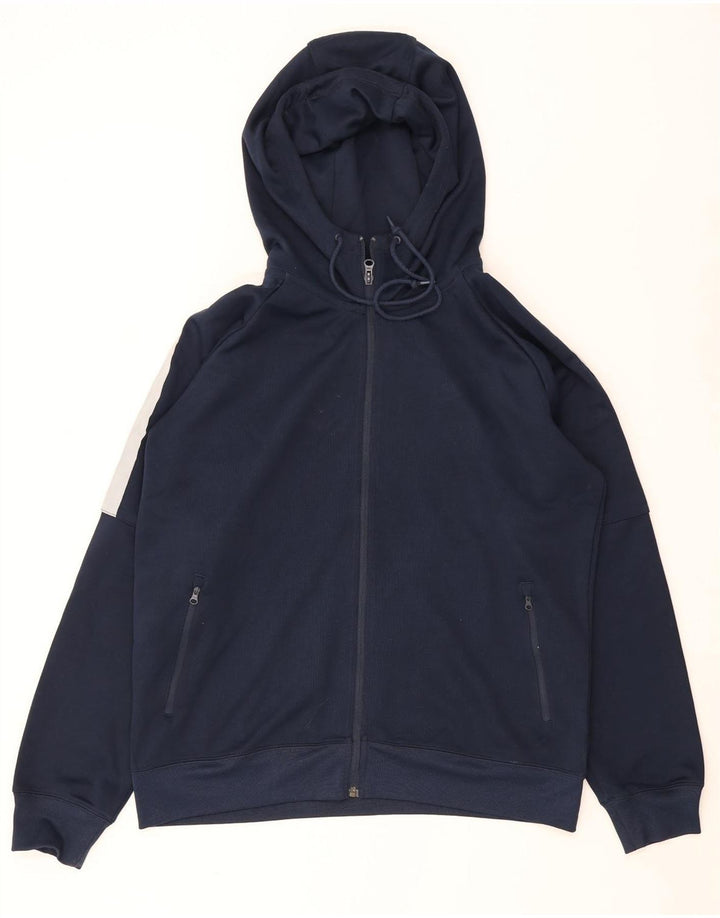 Nike Herren-Kapuzenpullover mit Reißverschluss, groß, marineblaues Farbblock-Polyester