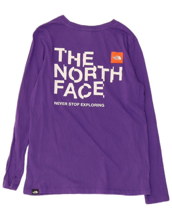 THE NORTH FACE Damen Graphic Top Langarm UK 10 Small Lila Baumwolle