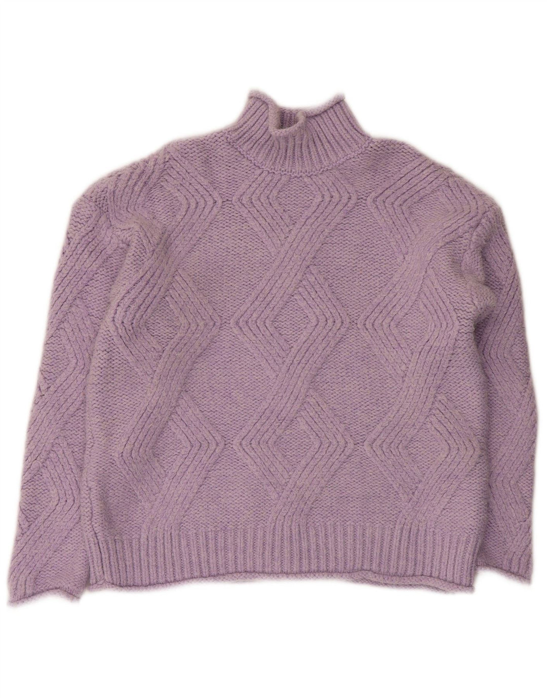 Marks & Spencer Womens Crop Turtle Neck Jumper Sweater UK 10 Small Purple