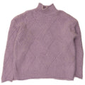 Marks & Spencer Womens Crop Turtle Neck Jumper Sweater UK 10 Small Purple