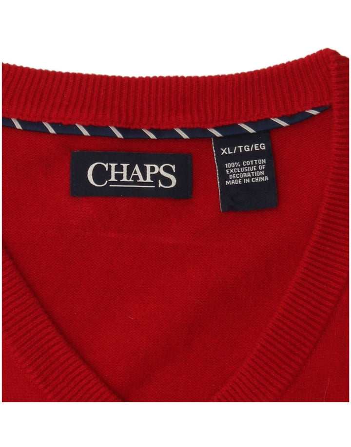 Chaps Herren-Weste-Tanktop XL aus roter Baumwolle