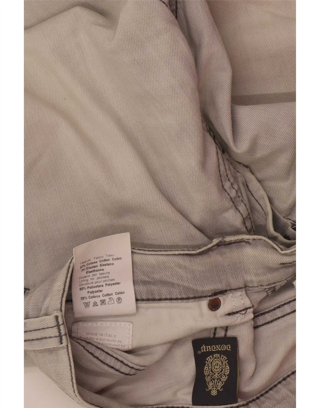 Dunlop Herren Slim Jeans W32 L29 Graue Baumwolle