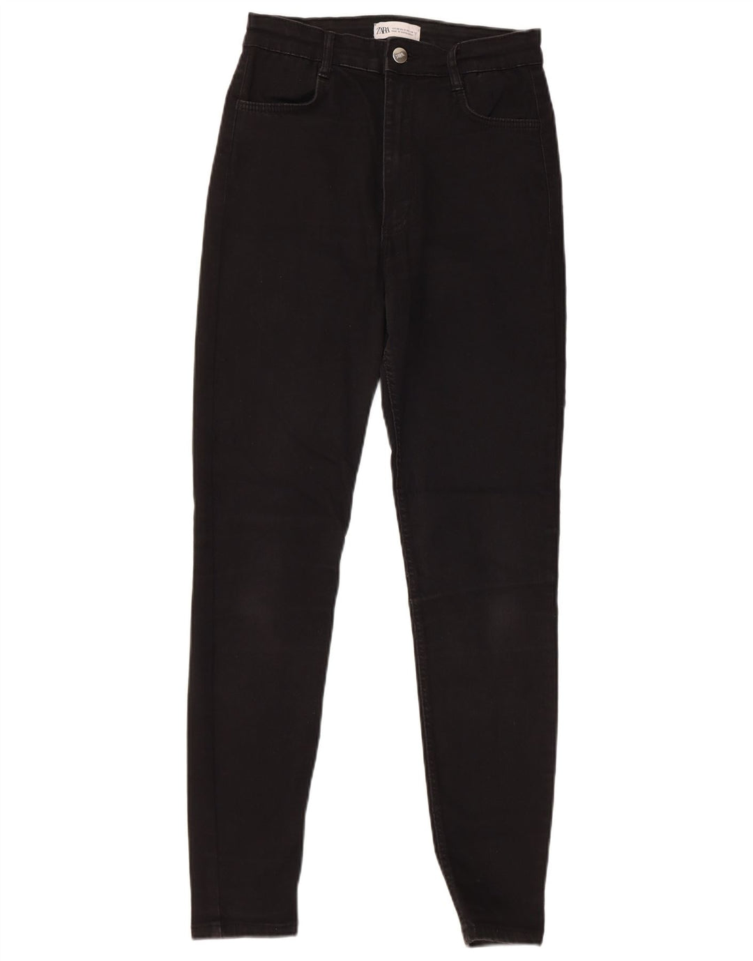 ZARA Damen Skinny Jeans EU 38 Small W28 L28 Schwarze Baumwolle