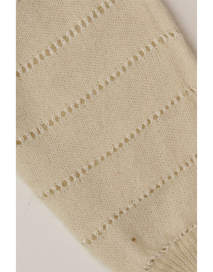 Vintage Damen Cardigan Pullover UK 14 Medium Off White