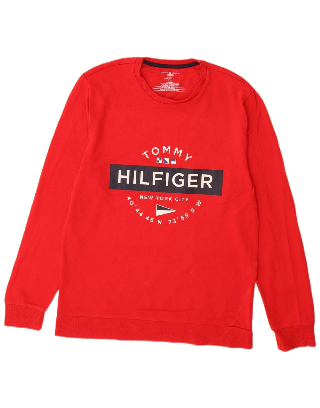 TOMMY HILFIGER Herren Grafik-Sweatshirt-Pullover, große rote Baumwolle