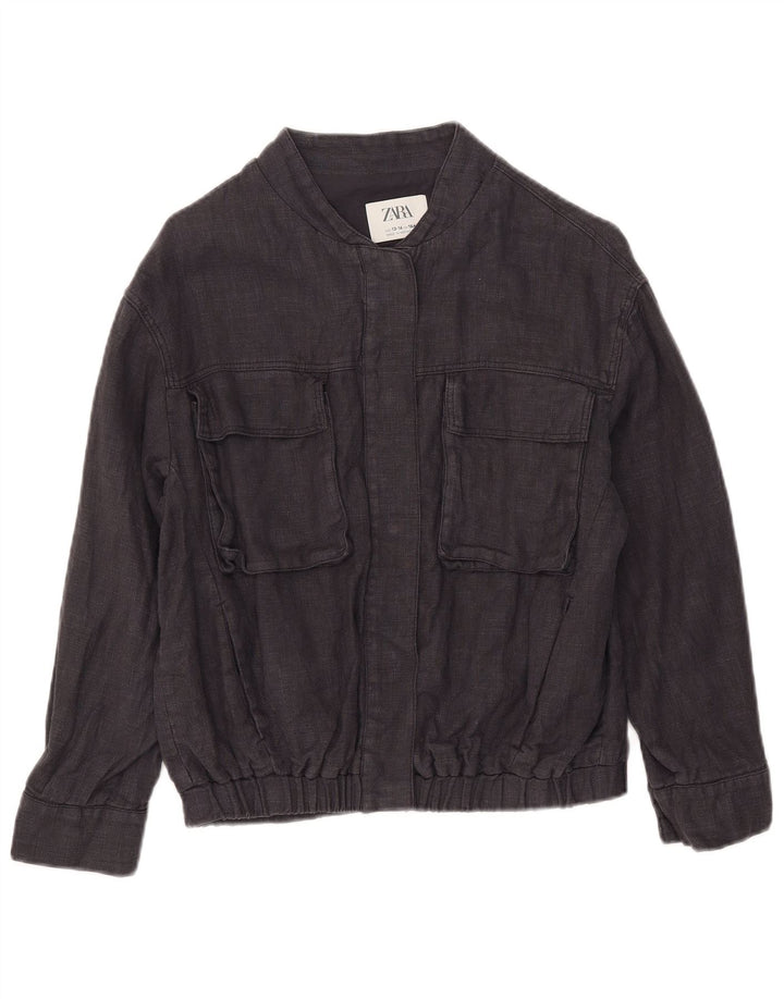 Zara Utility-Jacke für Mädchen, 13–14 Jahre, marineblauer Ramie
