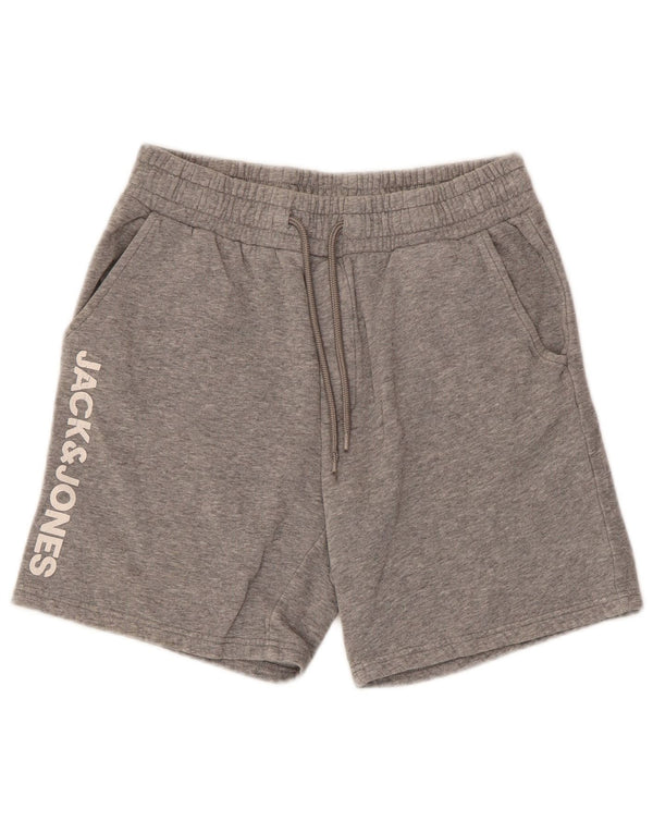 Jack & Jones Herren-Sportshorts mit Grafik, Größe S, grau gefleckte Baumwolle