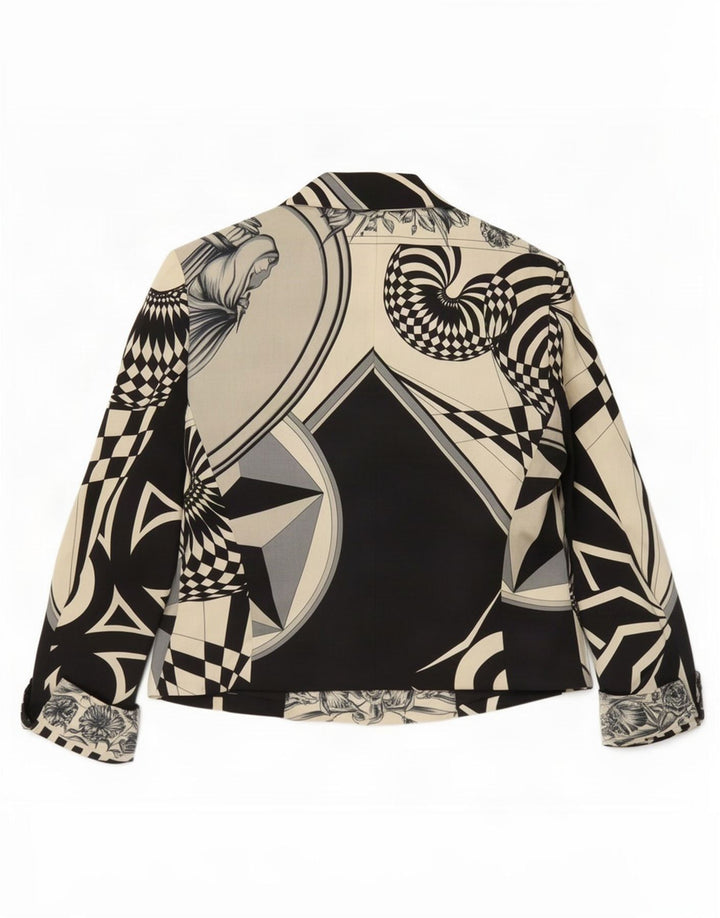 Versus By Gianni Versace Damen-Blazer mit Grafik, EU 44, groß, Beige, Des