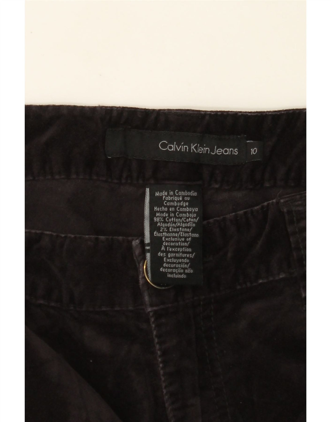 Calvin Klein Damen Freizeithose US 10 Medium W30 L29 Schwarze Baumwolle