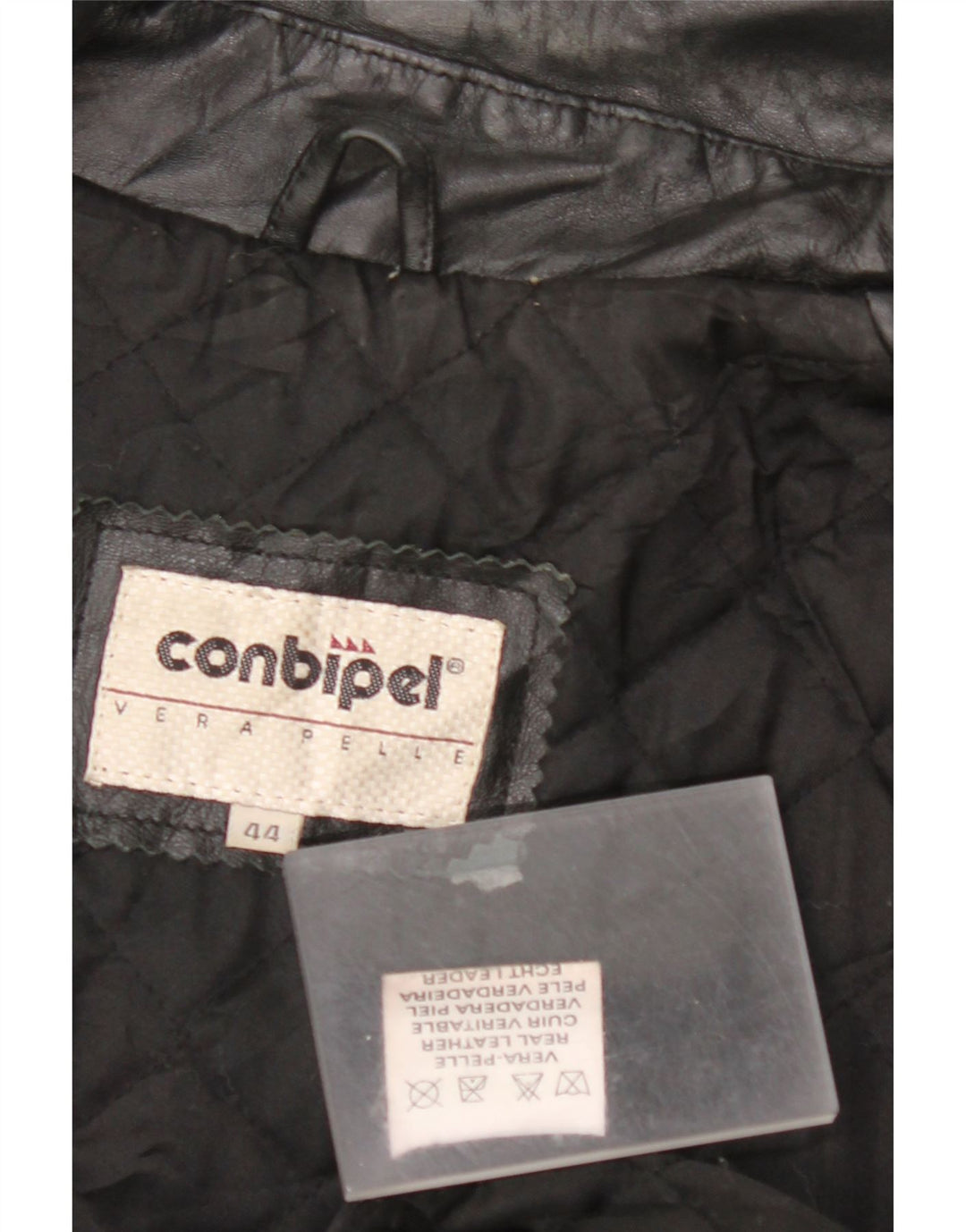 CONBIPEL Herren Lederjacke IT 44 XS Schwarzes Leder