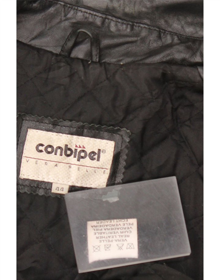 CONBIPEL Herren Lederjacke IT 44 XS Schwarzes Leder