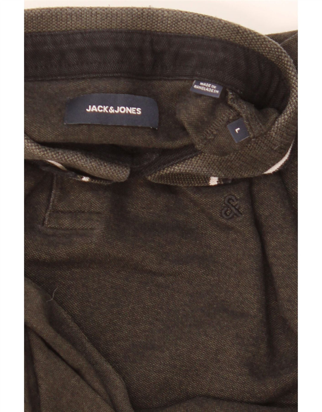 JACK & JONES Herren-Poloshirt, groß, Khaki, gestreift