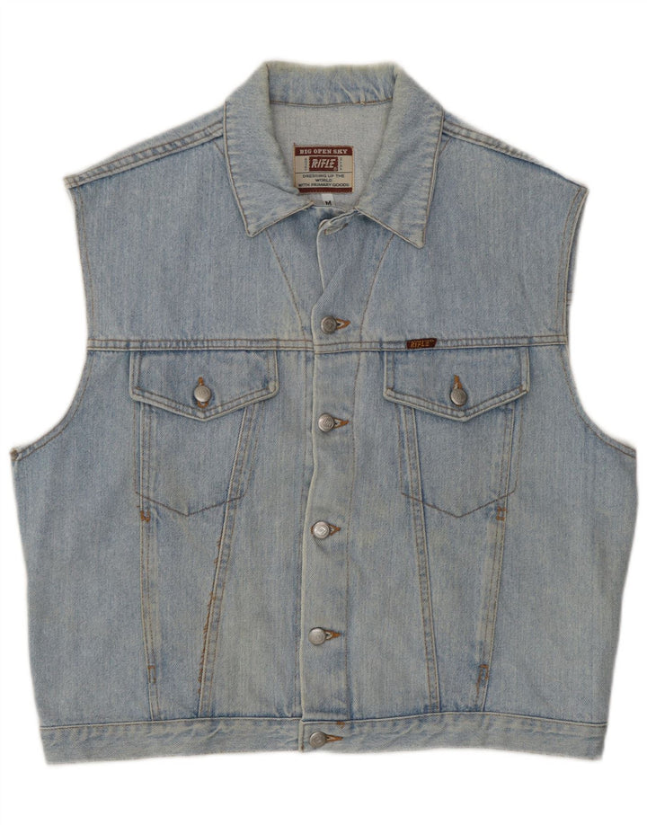 Rifle Herren-Jeansweste, UK 38, mittelblaue Baumwolle