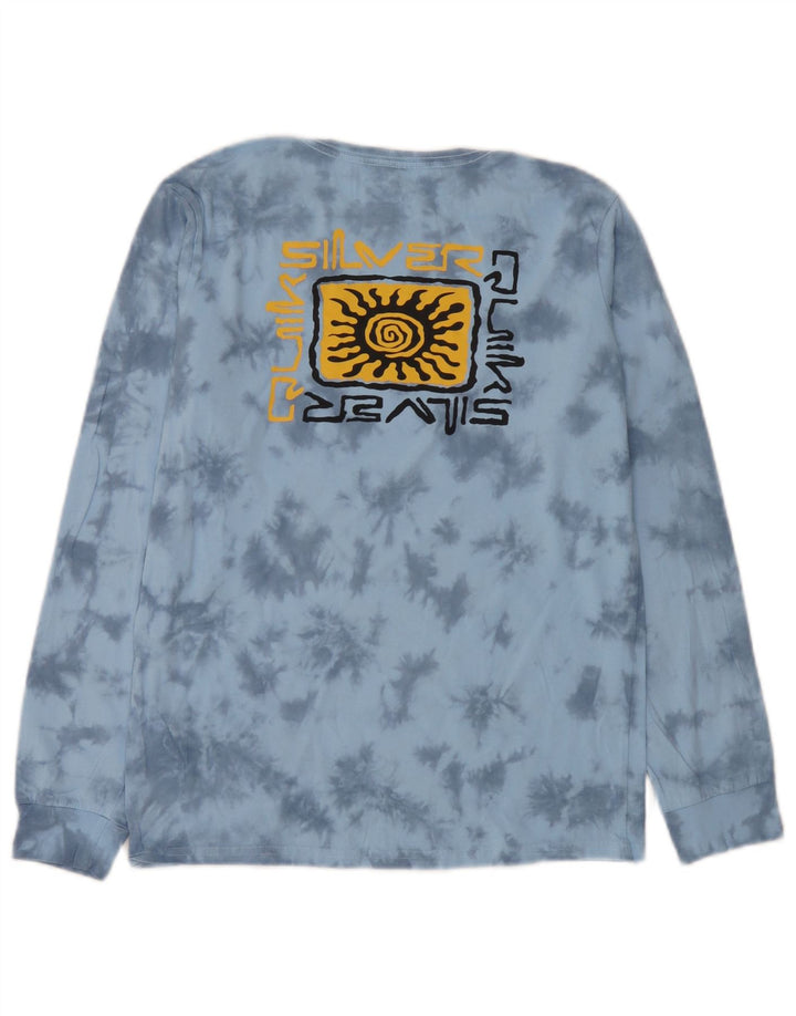 Quiksilver Jungen-Pullover-Trainingsanzugoberteil mit normaler Passform, 13–14 Jahre, blaues Batikmuster