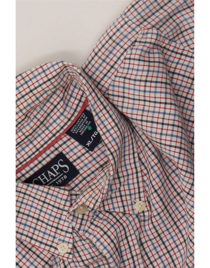 Chaps Herren-Flanellhemd XL, rot kariert, Baumwolle