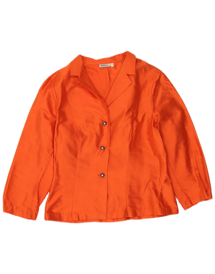 Marella Damen 3/4-Ärmel-Hemdbluse IT 46 Large Orange