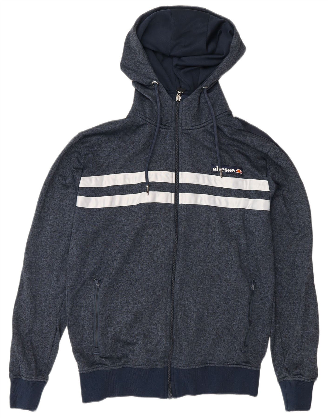 Ellesse Herren-Kapuzenpullover mit Reißverschluss, klein, Marineblau, Farbblock