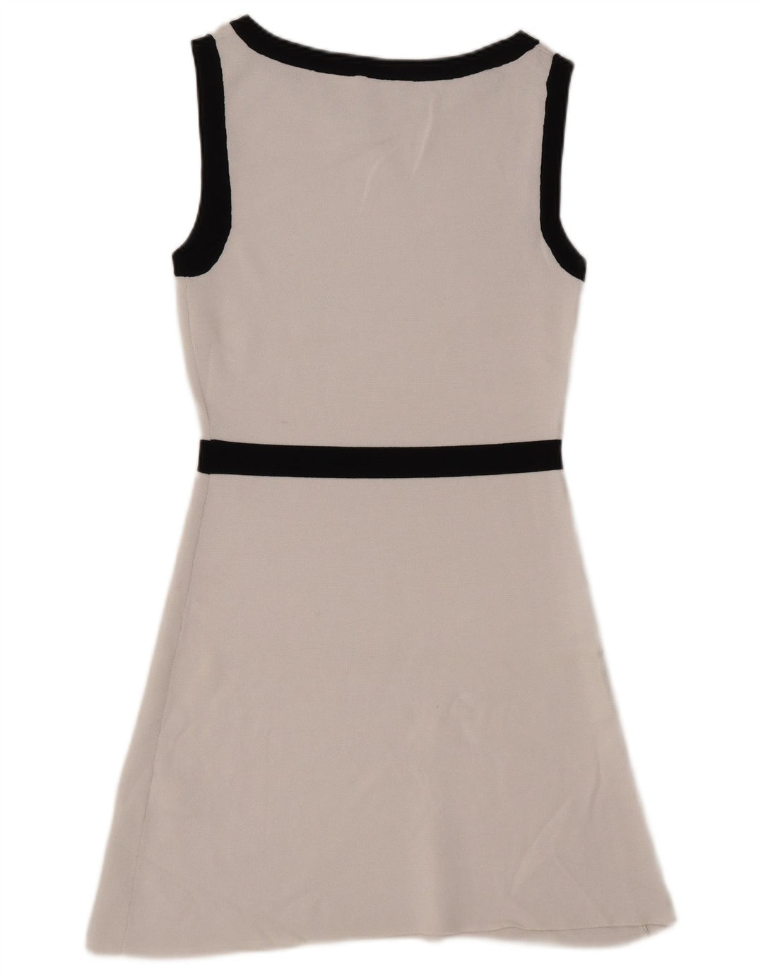 Zara Damen Ärmelloses A-Linien-Kleid UK 14 Mittelweiße Viskose