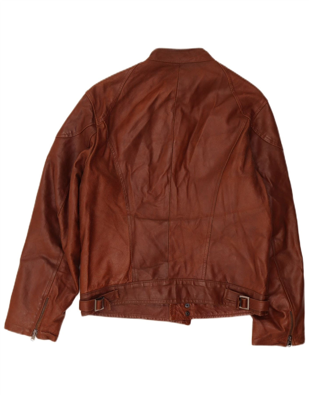 Sasch Damen Leder Racer Jacke UK 12 Mittelbraun
