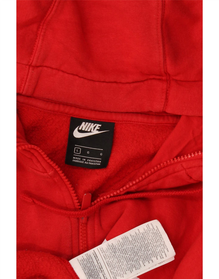 Nike Herren-Kapuzenpullover mit Reißverschluss, groß, aus roter Baumwolle