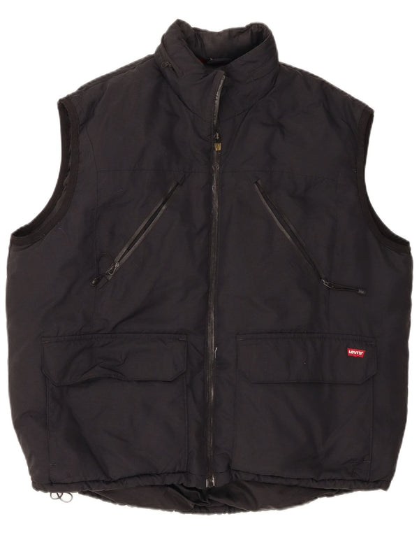 Levi's Herren-Weste mit Kapuze, gepolstert, UK 40, Größe L, Schwarz, Polyamid