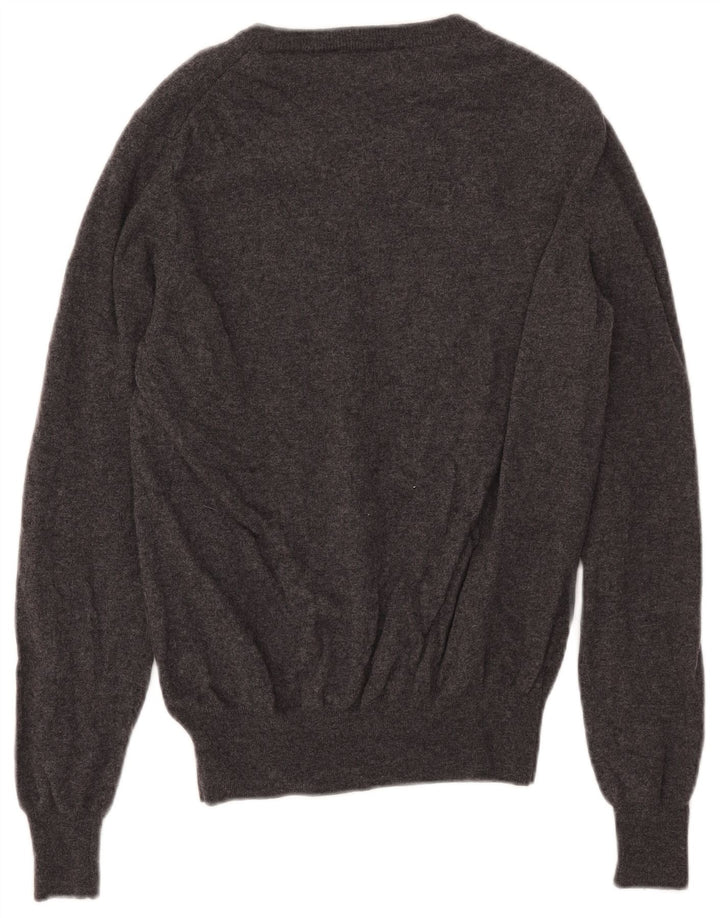 Fred Perry Herren-Pullover mit V-Ausschnitt aus mittelgrauer Wolle