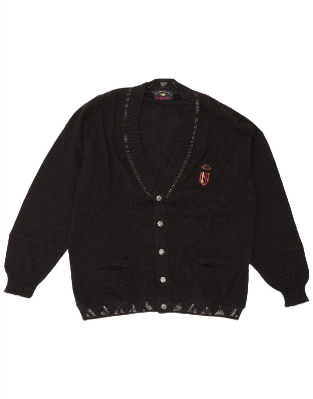 Il Granchio Herren Strickjacke XL Schwarz Geometrisch